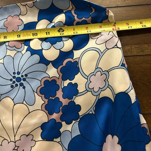 Zara Blue Floral Retro Strapless Maxi Dress Size Medium NEW With Tags - Picture 10 of 14